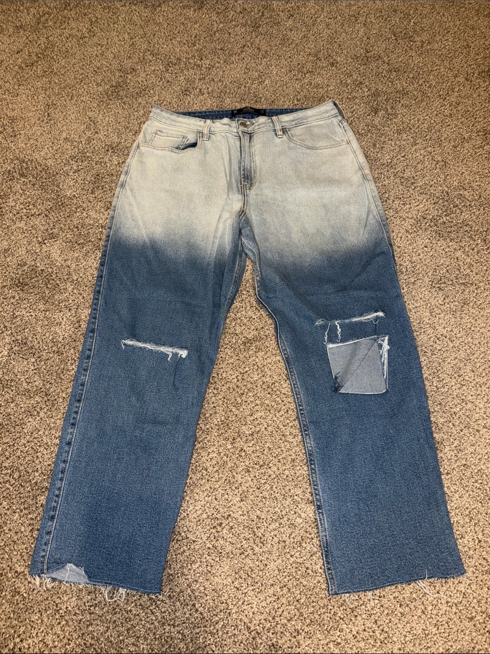Hollister Two-Tone Blue Straight Jeans
